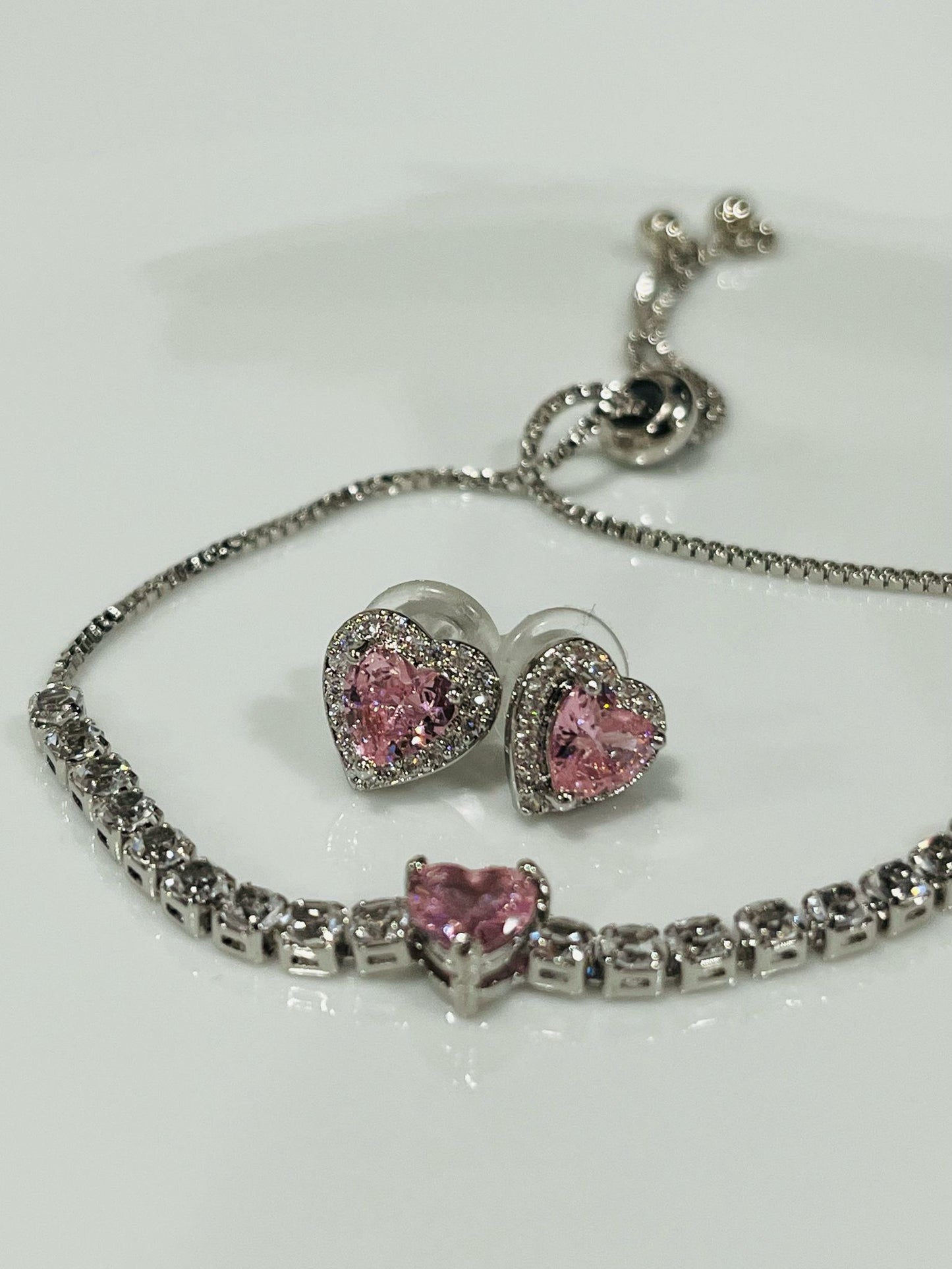 Set bracciale e orecchini rosa Melissa